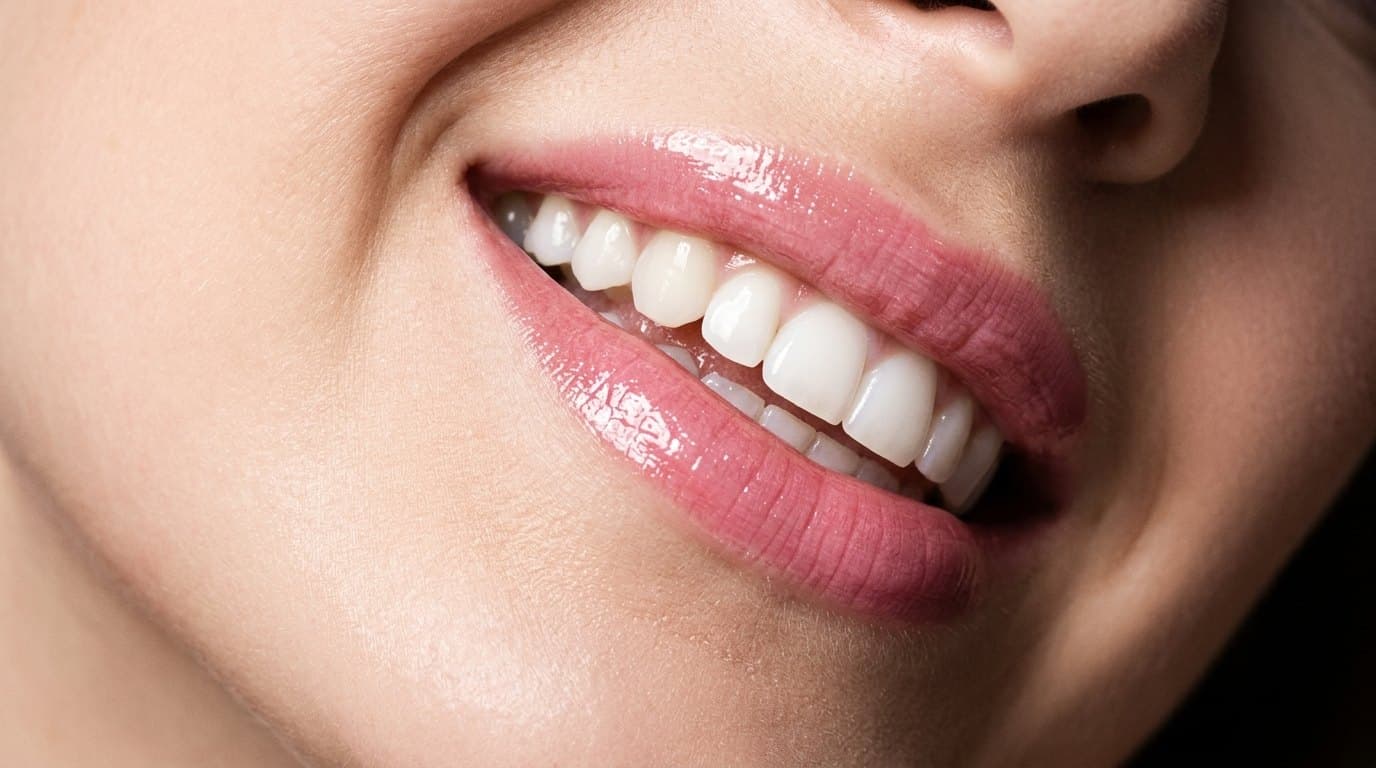 Close-up of a healthy, natural smile